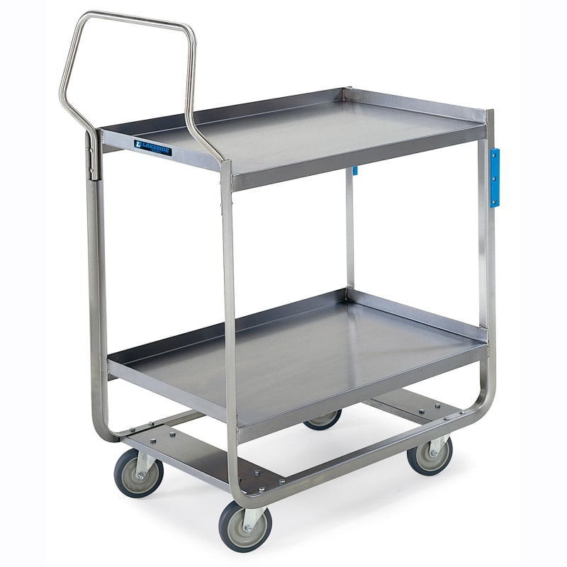 Lakeside Manufacturing 4959 Handler Series Utility Cart with Ergonomic Handle 3 Shelf: 21" x 49", 1000-Lb. Capacity