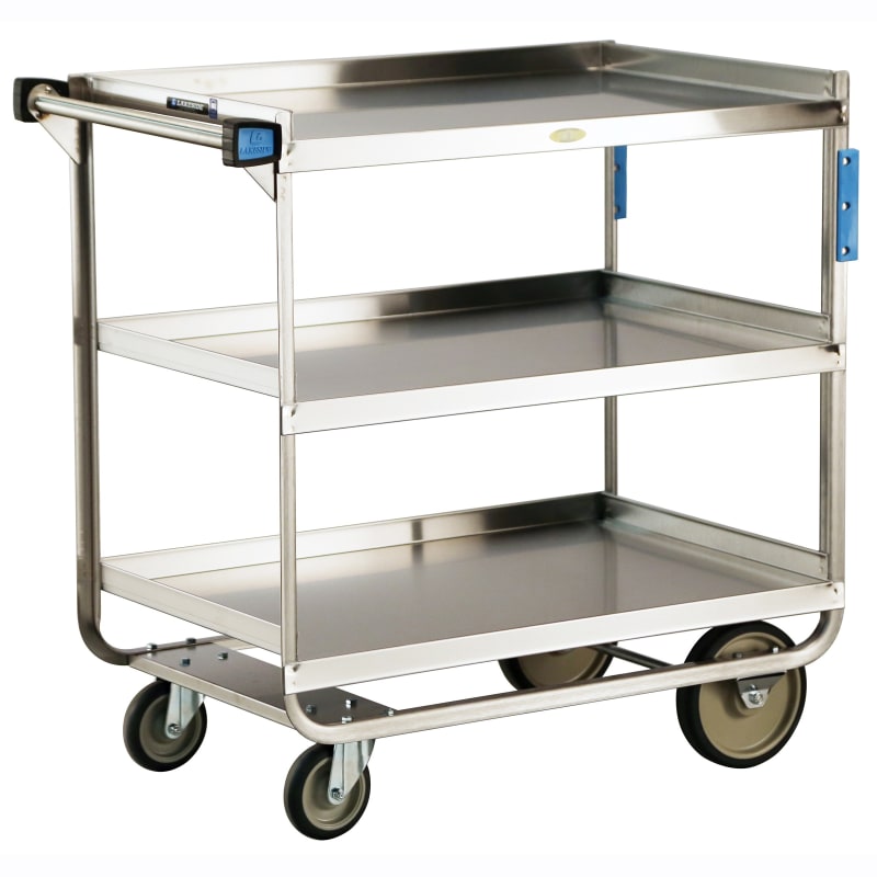 Lakeside Manufacturing 759 Stainless Steel Utility Cart, 3 Shelf: 21" x 49", Heavy-Duty 700-Lb. Capacity