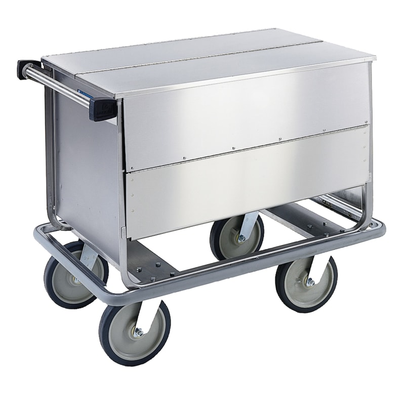 Lakeside Manufacturing 707 Store 'N Carry Mobile Dish Cart, Hinged Top, (1) 18 1/2 x 32-in. Shelf, (200) 9-in. Plate Capacity, 700-Lb. Capacity
