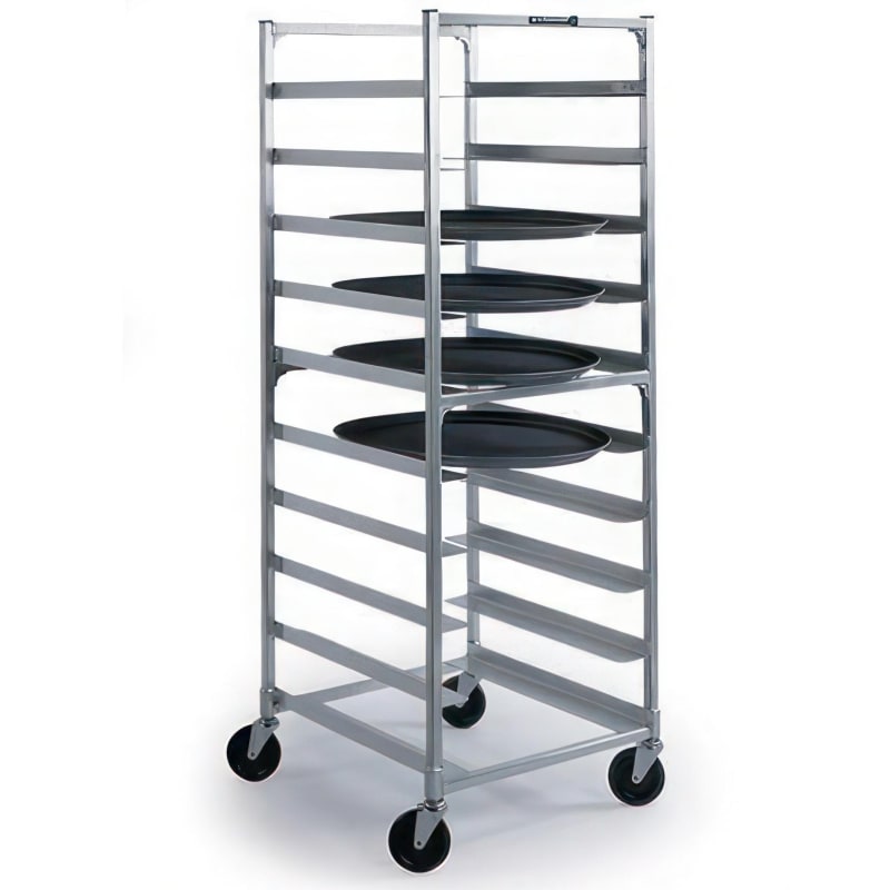 Lakeside Manufacturing 8580 Oval Tray Cart Aluminum, Standard Ledges, for 22 x 26 7/8-in. Oval Trays, 10 Oval Tray Capacity