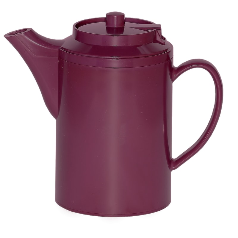 Service Ideas TS612BU Double Wall Teapot No Tether, Plastic Teapot, Double Wall, 16 Ounce, Burgundy