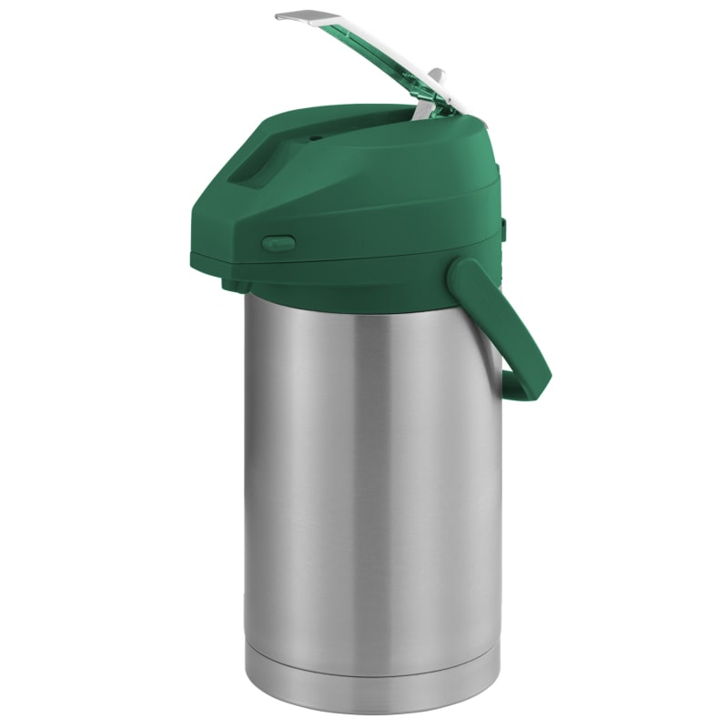 Service Ideas CTAL30GRN Color Me SVAC, Vacuum Insulated Airpot, Stainless Vacuum, 3 Liter, Brushed Stainless and Green