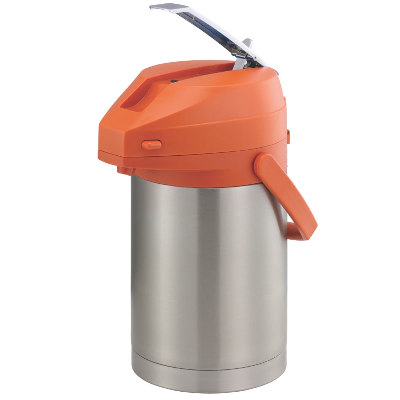 Service Ideas CTAL22OR Color Me SVAC, Vacuum Insulated Airpot, Stainless Vacuum, 2.2 Liter, Brushed Stainless and Orange