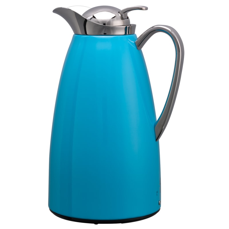 Service Ideas CJZ1BLU Classy Carafe, Vacuum Insulated Carafe, Glass Vacuum, 1 Liter, Blue
