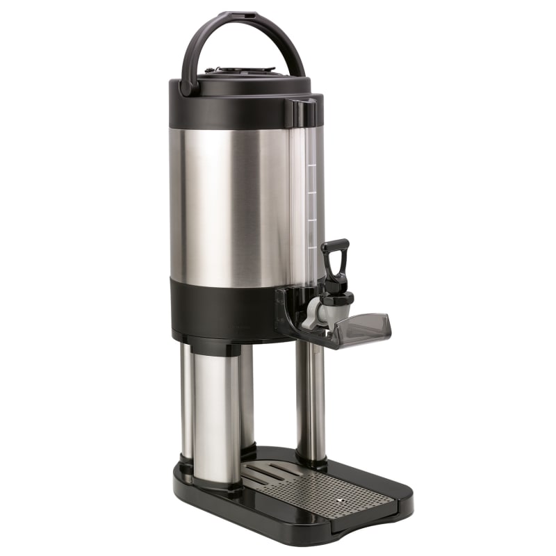 Service Ideas GIUSL1G Slim Line Thermal Container , Vacuum Insulated Dispenser, Stainless Vacuum, 1 Gallon, Brushed Stainless and Black