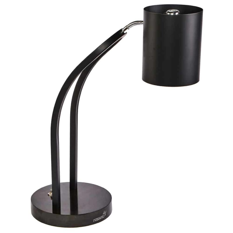 Rosseto HL021 Single Black Matte Heat Lamp, Plain Shade, Black Metal Base