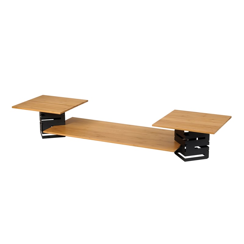 Rosseto SK003 2-8" Black Matte SKYCAP Risers,1 Wide & 2 Square Bamboo Surfaces