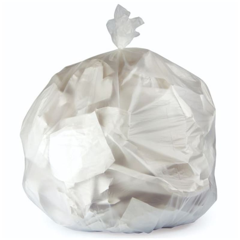 Right Choice 78000086 HDPE 33 Gallon Can Liner Roll, Natural, 13 Mic, 33" x 40", Case of 500
