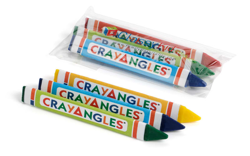 Family Hospitality Group 1T3C(750) CrayAngle Crayons Triangular 3 Pack In Cello X750