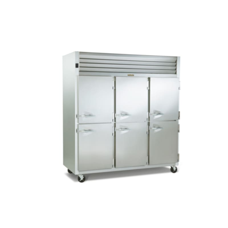Traulsen RHF332W-HHS Spec-Line R Series 3-Section Reach-In Heated Holding Cabinet with Half Height Solid Doors, 208-230V