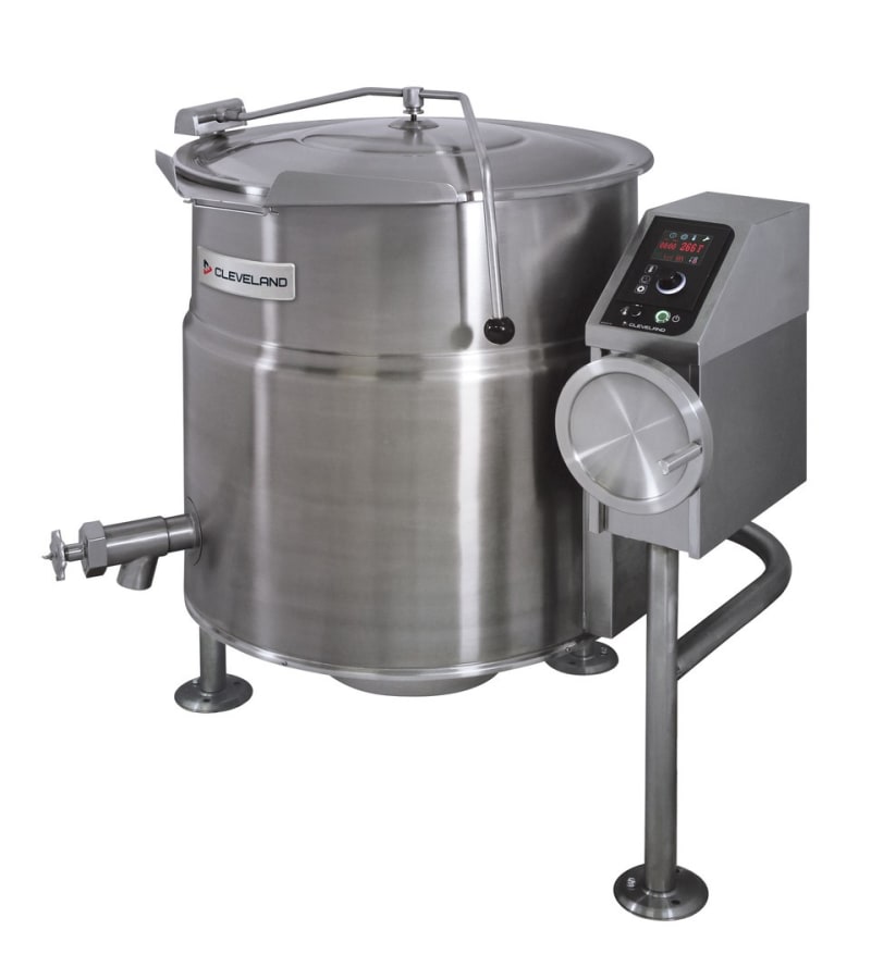 Cleveland KEL25T 25-Gallon Electric Tilting 2/3 Steam Jacketed Kettle, 208V, Three Phase