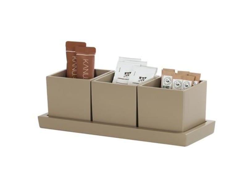 Cal-Mil 23741-125 Resin 3 Jar Tray- Taupe