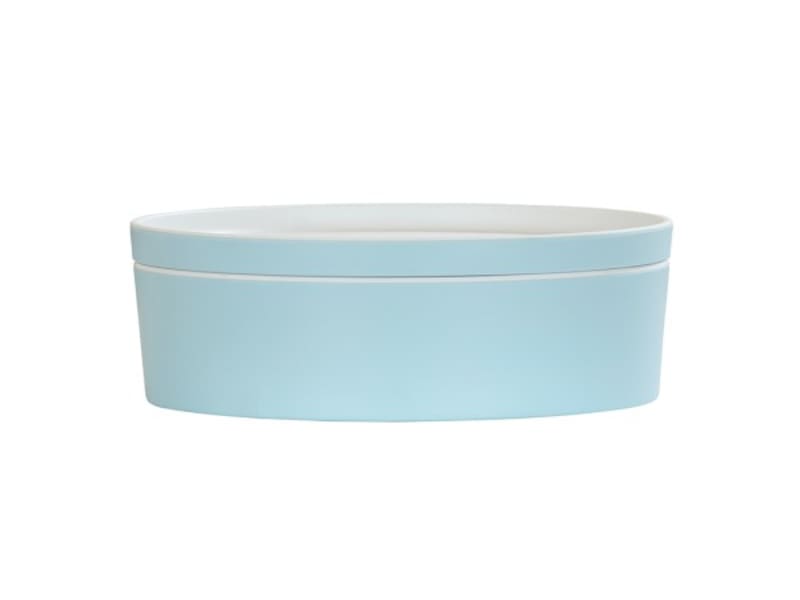 Cal-Mil 24128-7-127 7" Round Bento Box-Ocean Blue 3/Case