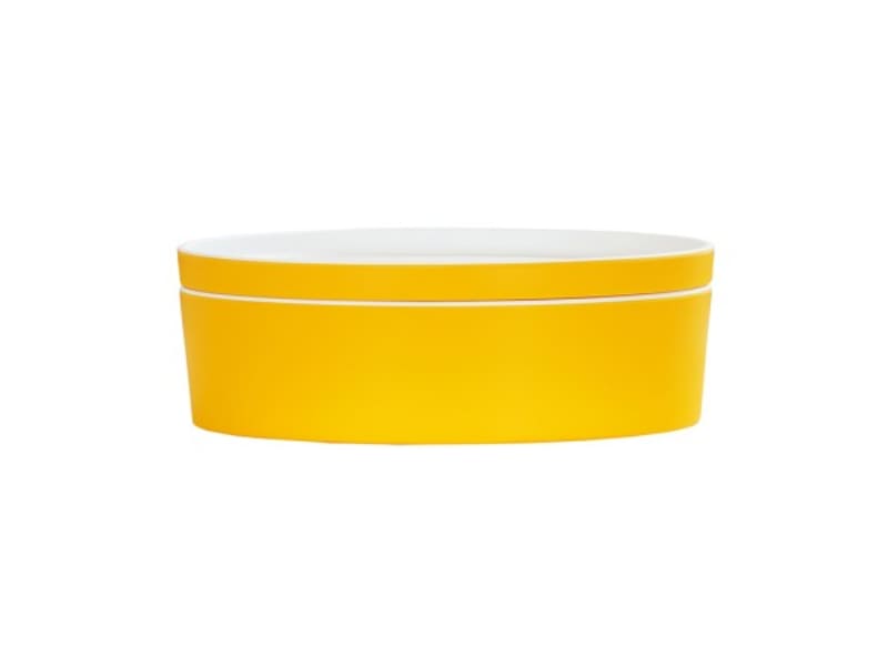 Cal-Mil 24128-7-42 7" Round Bento Box-Yellow 3/Case
