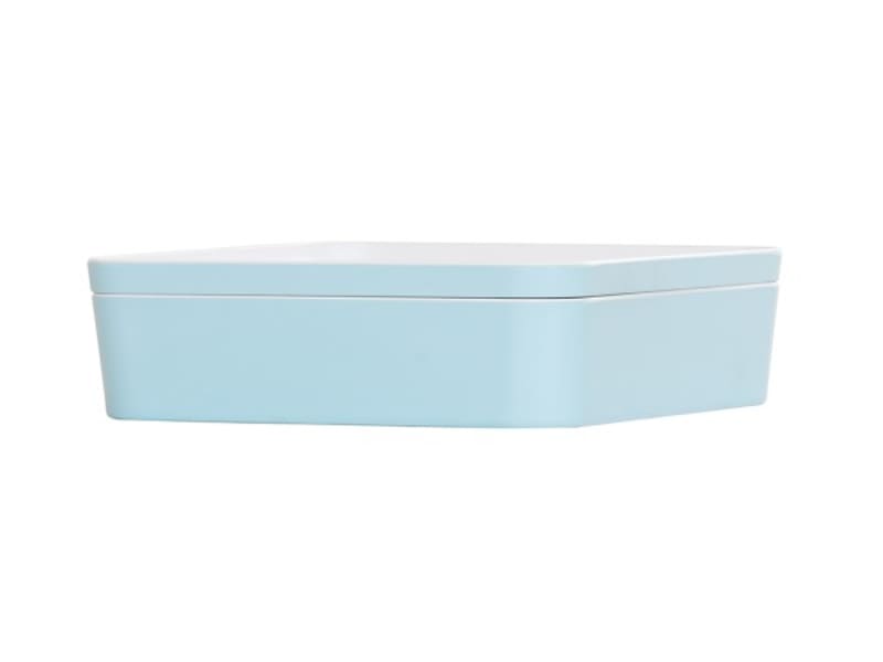 Cal-Mil 24131-10-127 10.5" Square Bento Box- Blue 3/Case