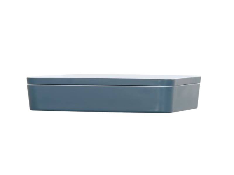 Cal-Mil 24132-1410-111 14"X10.5" Bento Box-Stone Blue 1/Case
