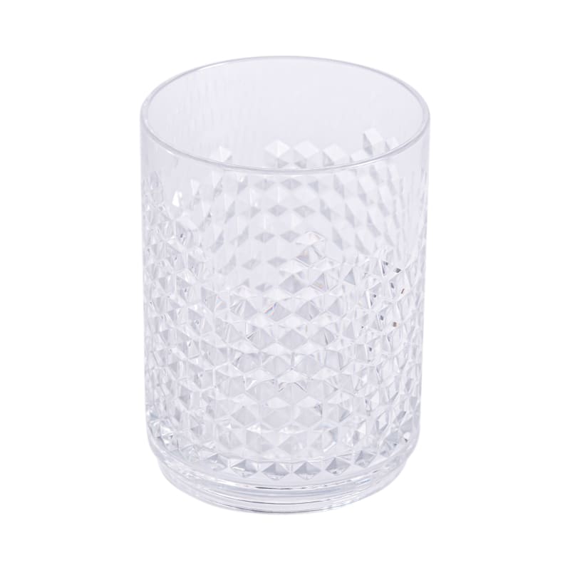 G.E.T. HX-14R-CL 14 oz (14.75 oz Rim-Full) 3.25" Dia. Double Rocks, 4.4" H, GET. Huxley