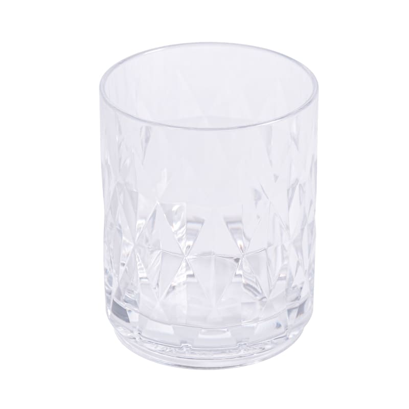 G.E.T. DM-14R-CL 14 oz (14.75 oz Rim-Full) 3.35" Dia. Double Rocks, 4.17" H, GET. Fitzgerald