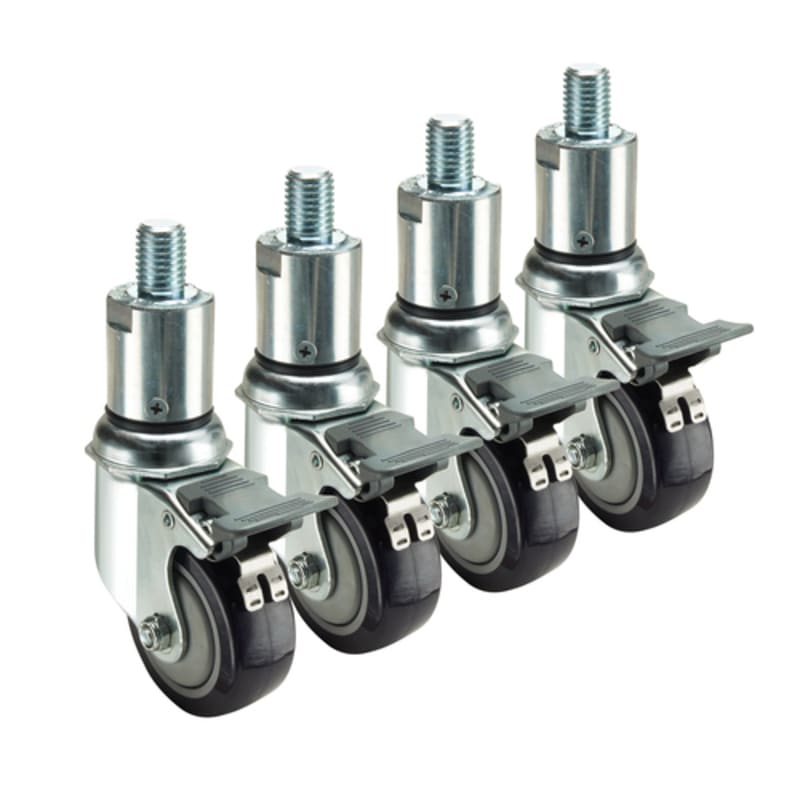 3" Threaded Stem Swivel Caster Set