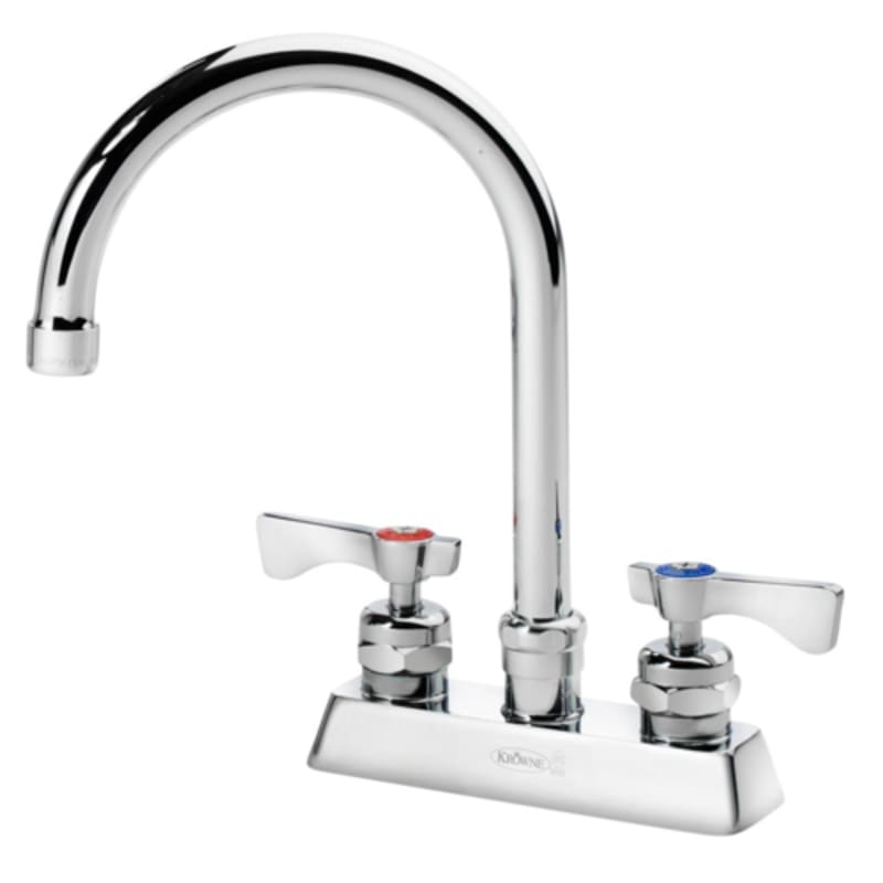 Krowne 15-301L Royal Series Deck Mount Faucet w/ 6" Gooseneck Spout, 4" Centers