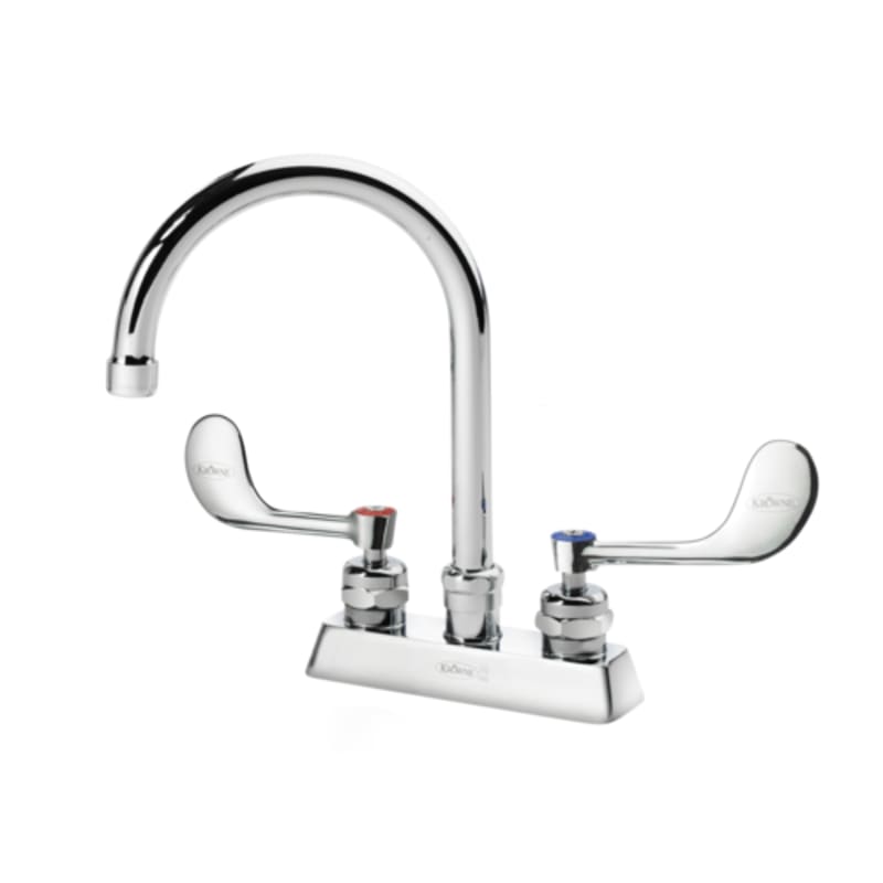 Krowne 15-301L-W-E4 Royal Series Deck Mount Faucet w/ 6" Gooseneck Spout, 4" Centers