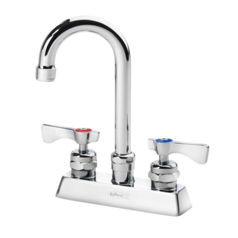Krowne 15-325L Royal Series Deck Mount Faucet w/ 3.5" Gooseneck Spout, 4" Centers