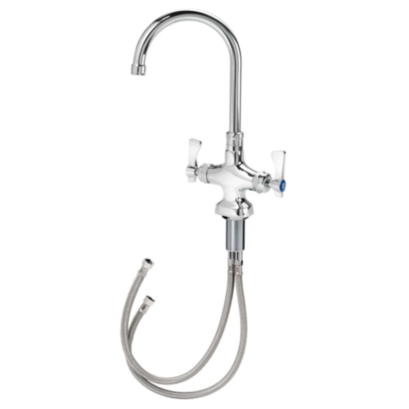 Krowne 16-301L Royal Series Deck Mount Double Pantry Faucet w/ 6" Gooseneck Spout, Single Hole