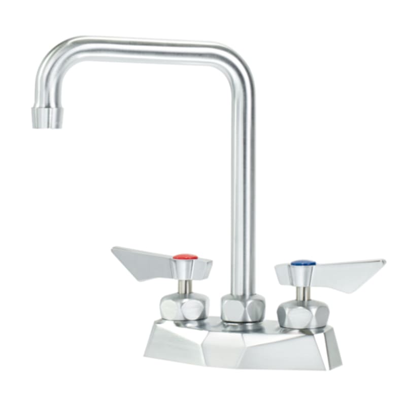 Krowne DX-301 Diamond Series Deck Mount Faucet w/ 6" Double Bend Spout, 4" Centers