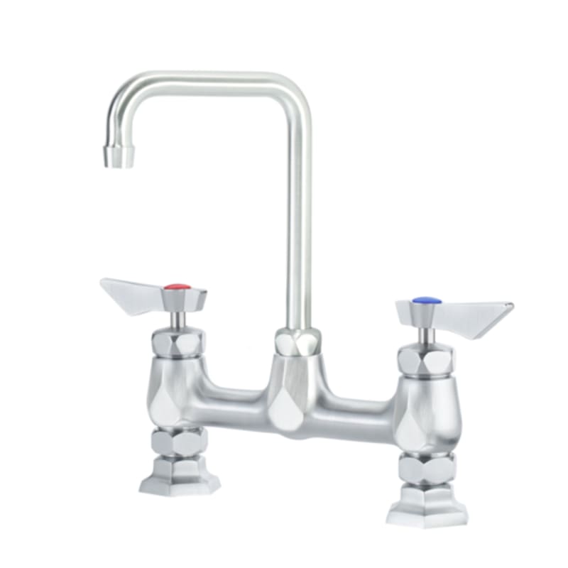 Krowne DX-901 Diamond Series Raised Deck Mount Faucet w/ 6" Double Bend Spout, 8" Centers