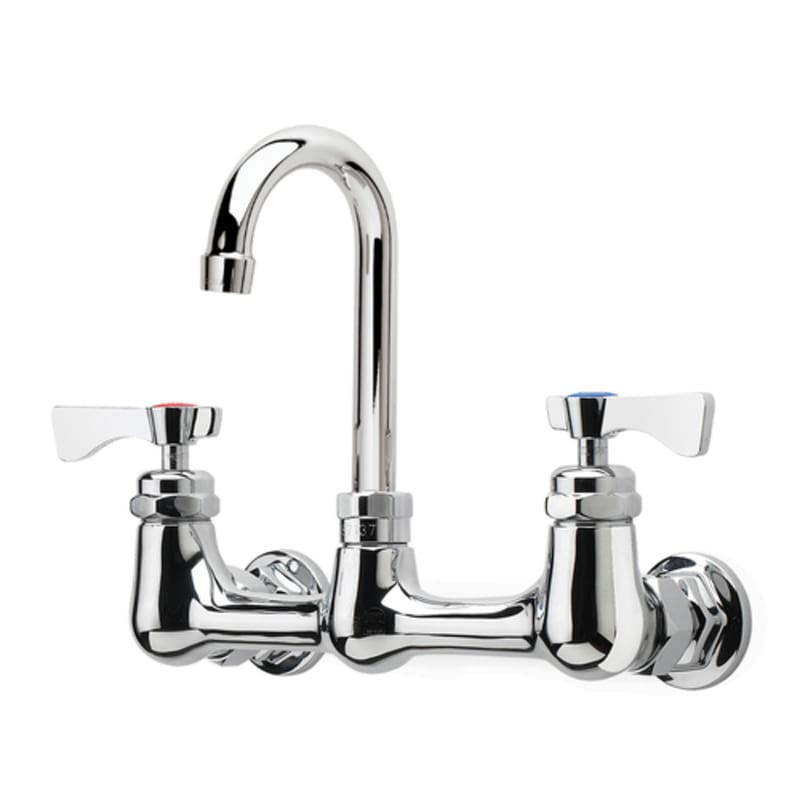 Krowne 14-801L Royal Series Wall Mount Faucet w/ 6" Gooseneck Spout, 8" Centers