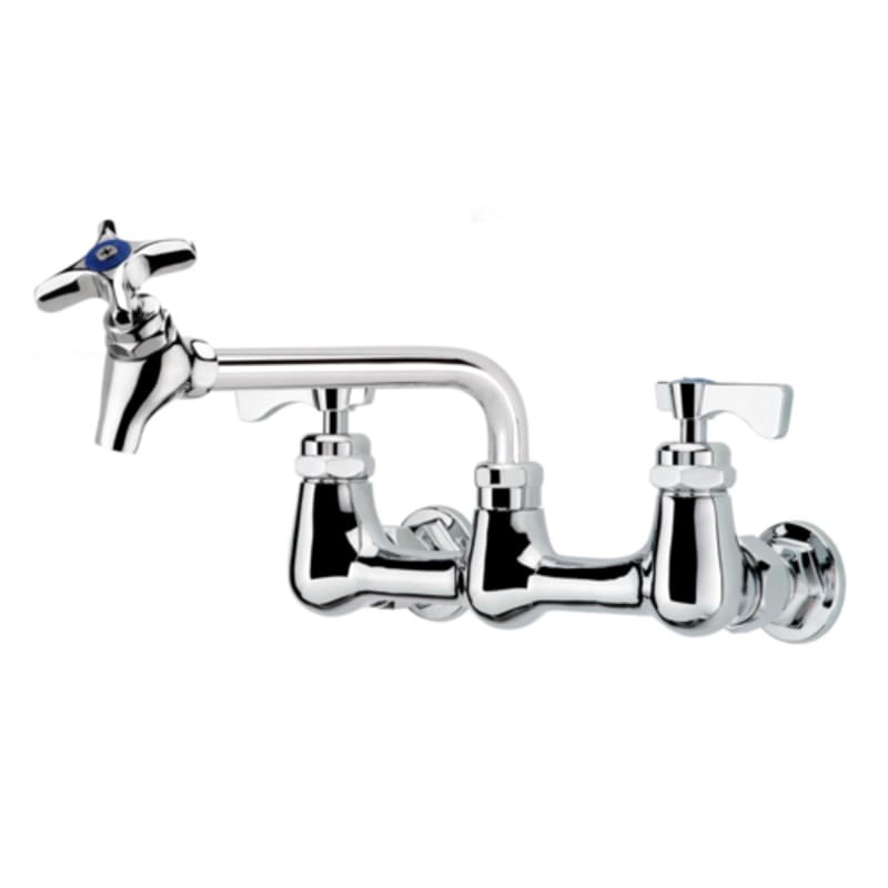 Krowne 16-250L Royal Series Wall Mount Pot Filler Faucet w/ 6" Swing Spout, 8" Centers