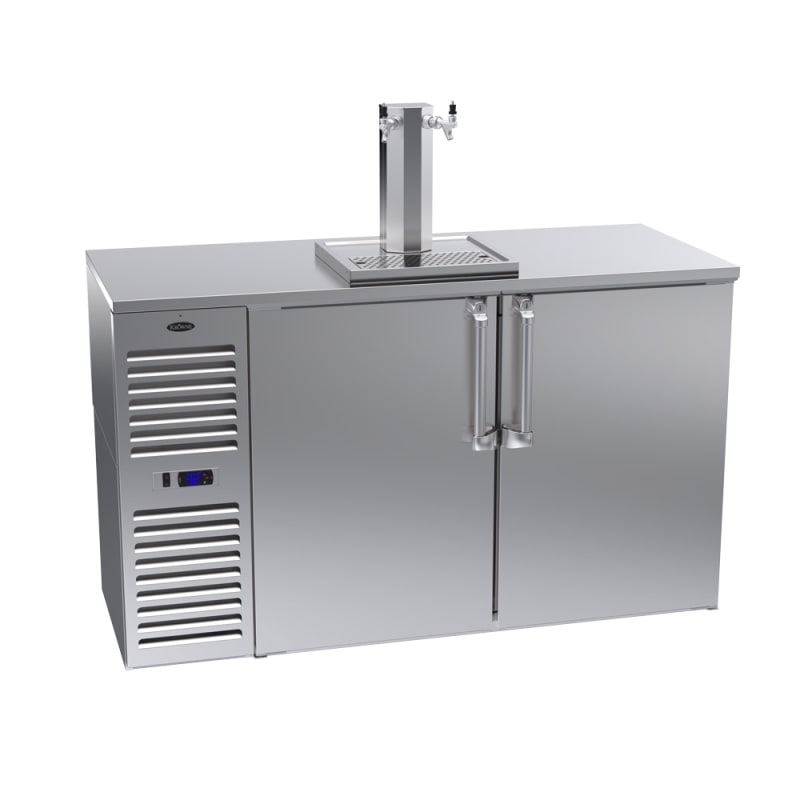 Krowne DB60L-SSS 60" Stainless Steel 2-Door Draft Beer Dispenser with 1 Tower and 2 Taps