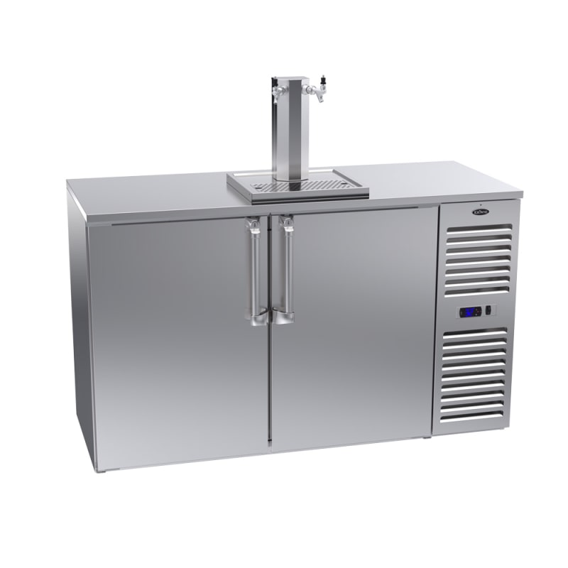 Krowne DB60R-SSS 60" Stainless Steel 2-Door Draft Beer Dispenser with 1 Tower and 2 Taps