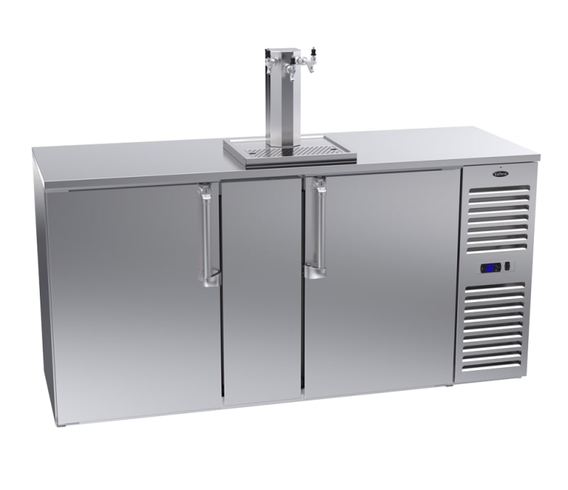 Krowne DB72R-SSS 72" Stainless Steel 2-Door Draft Beer Dispenser with 1 Tower and 3 Taps