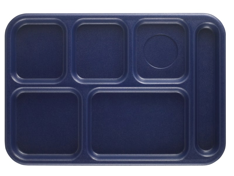 Cambro BCT1014186 Budget 6-Compartment School Tray, Navy Blue