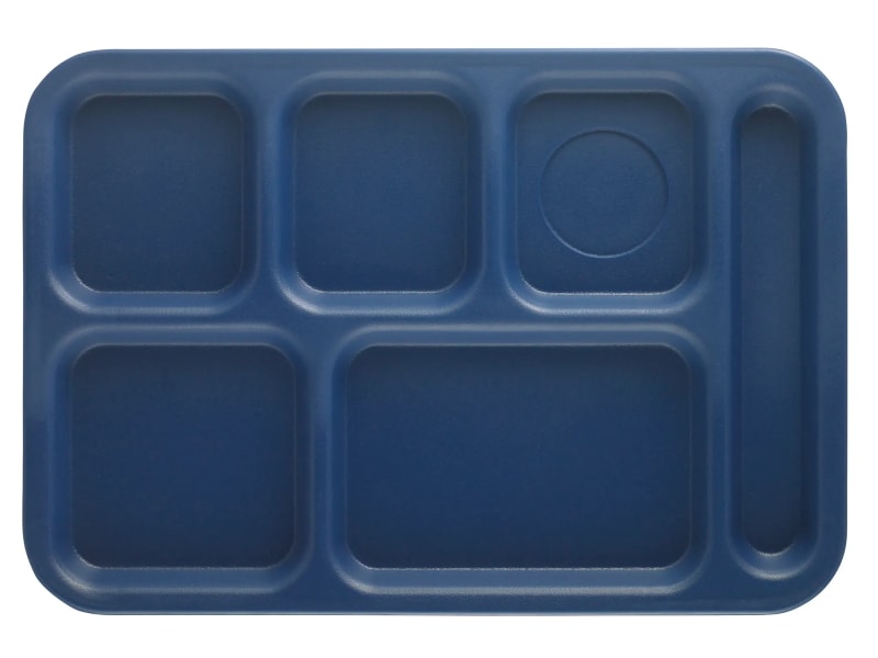 Cambro PS1014186 Penny-Saver 6-Compartment School Tray, Navy Blue
