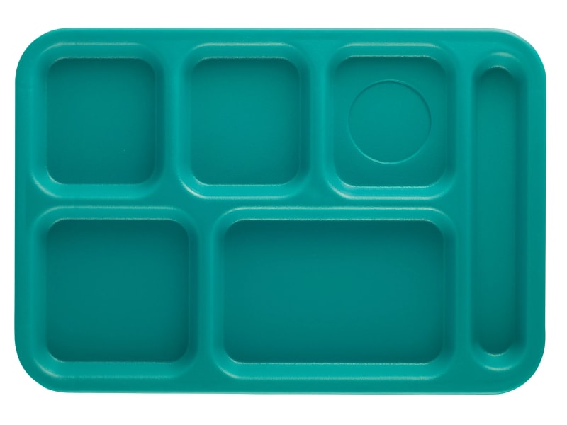 Cambro PS1014414 Penny-Saver 6-Compartment School Tray, Teal