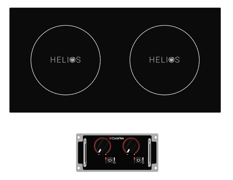 CookTek HRD-9500-SS35-1 2-Burner Drop-In Induction Range, 240V, Side-to-Side Orientation, 3500W Burners