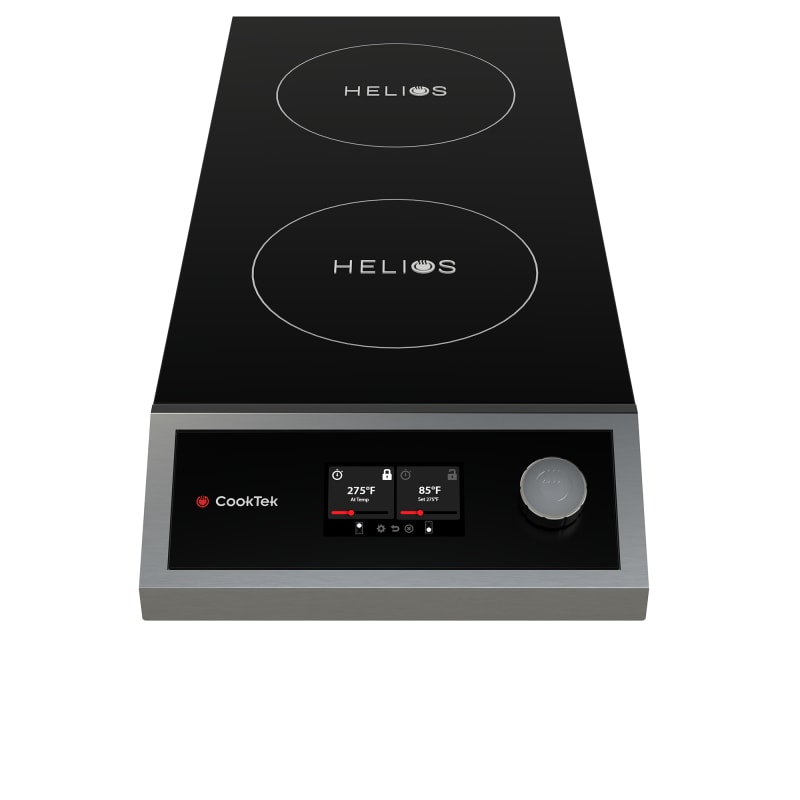 CookTek HTF-9500-FB35-1 2-Burner Countertop Induction Range, 240V, Front-to-Back Orientation, 3500W Burners, Touch Controls
