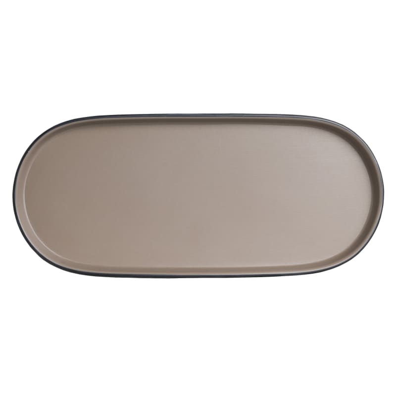 Steelite 7810JB016 Creations Baja 11-3/8" x 5" Oval Sandstone Tan Raised Rim Plate