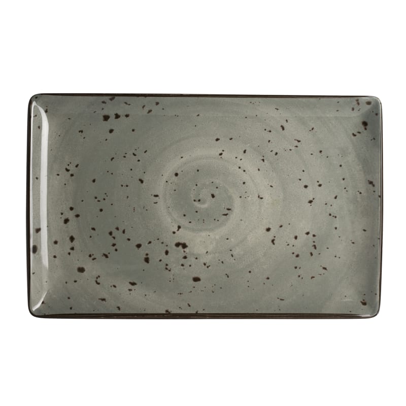 Steelite 7065MM300 Creations Urban 12" x 7-1/2" Rectangular Gray Coupe Rim Tray