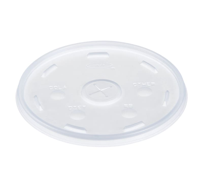 Dart DCC 32SL1 32 oz HIPS Plastic Straw-Slotted Lid - Translucent