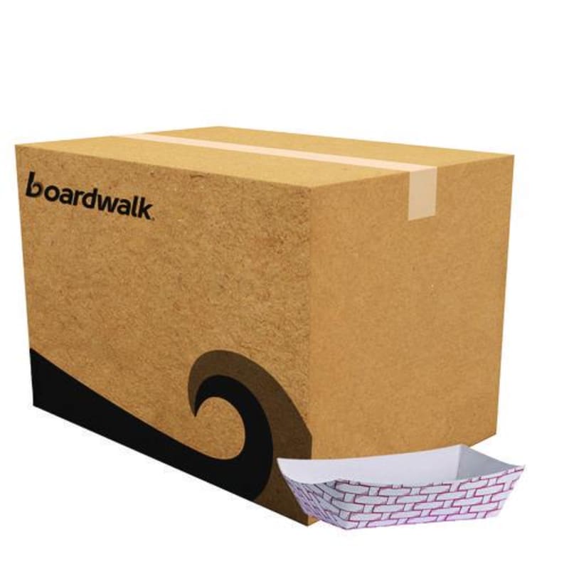 Boardwalk BWK30LAG040 Paper Food Baskets, 6 oz Capacity, 3.78 x 4.3 x 1.08, Red/White, 1,000/Carton