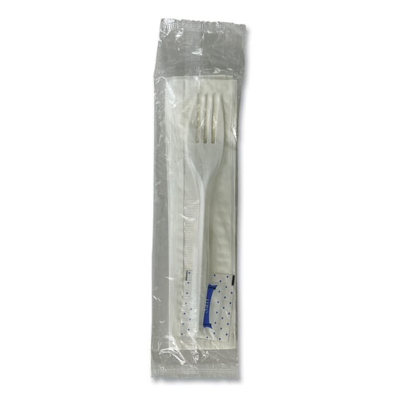 Boardwalk BWK3KITMW Three-Piece Utensil Set, Fork/Napkin/Salt, Plastic, White, 500/Carton