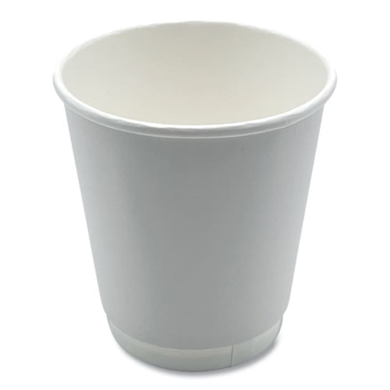 Boardwalk BWKDW10HCUPPK Paper Hot Cups, Double-Walled, 10 oz, White, 25/Pack