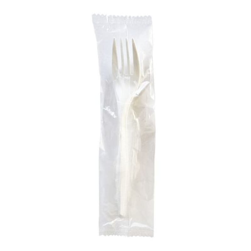 Boardwalk BWKFORKMWPPIW Mediumweight Wrapped Polypropylene Cutlery, Fork, 5.51", Plastic, White, 1,000/Carton