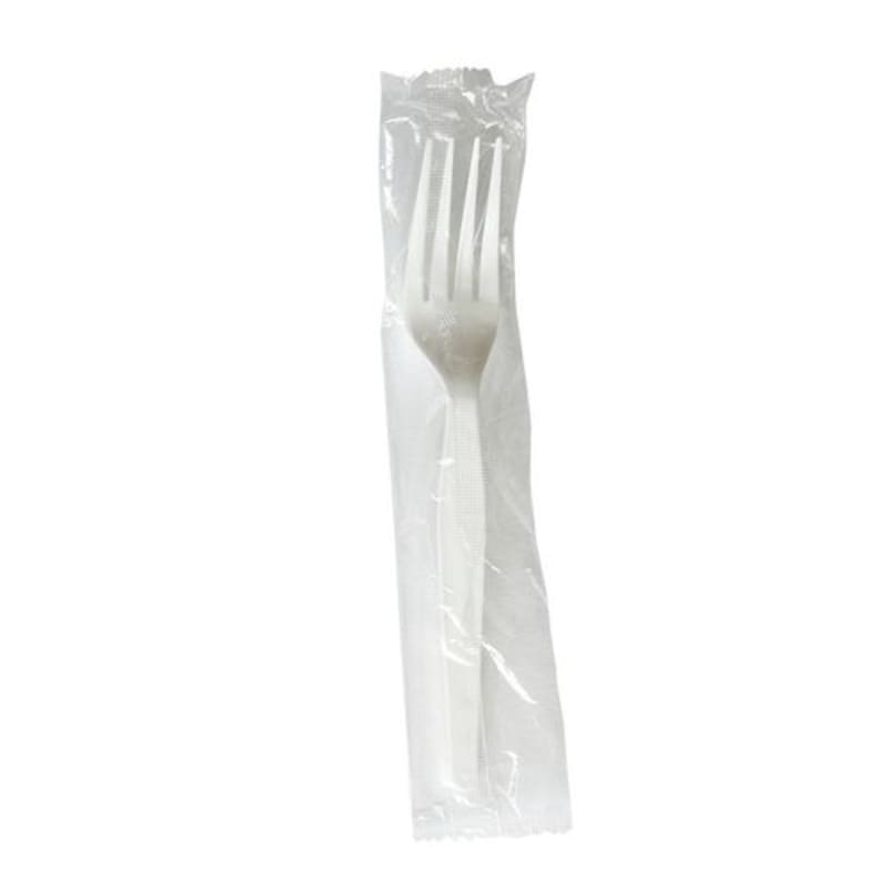 Boardwalk BWKFORKWHPSIW Heavyweight Wrapped Polystyrene Cutlery, Fork, Plastic, White, 1,000/Carton