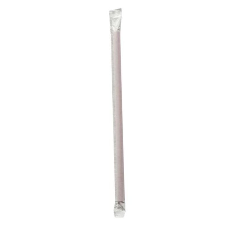 Boardwalk BWKGSTW775RD Wrapped Giant Straws, 7.75", Polypropylene, Red, 300/Pack, 24 Packs/Carton