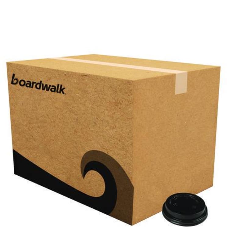Boardwalk BWKHOTBL1020 Hot Cup Lids, Fits 10 oz to 20 oz Hot Cups, Plastic, Black, 1,000/Carton