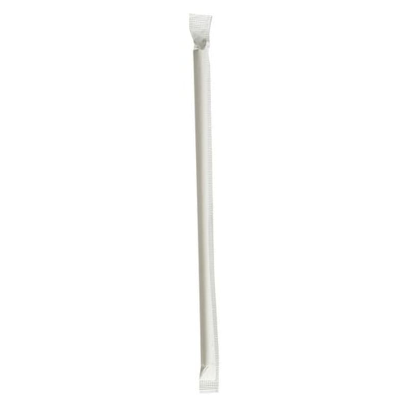 Boardwalk BWKPPRSTRWIW Wrapped Jumbo Paper Straws, 7.75", Paper, White, 320/Pack, 4 Packs/Carton